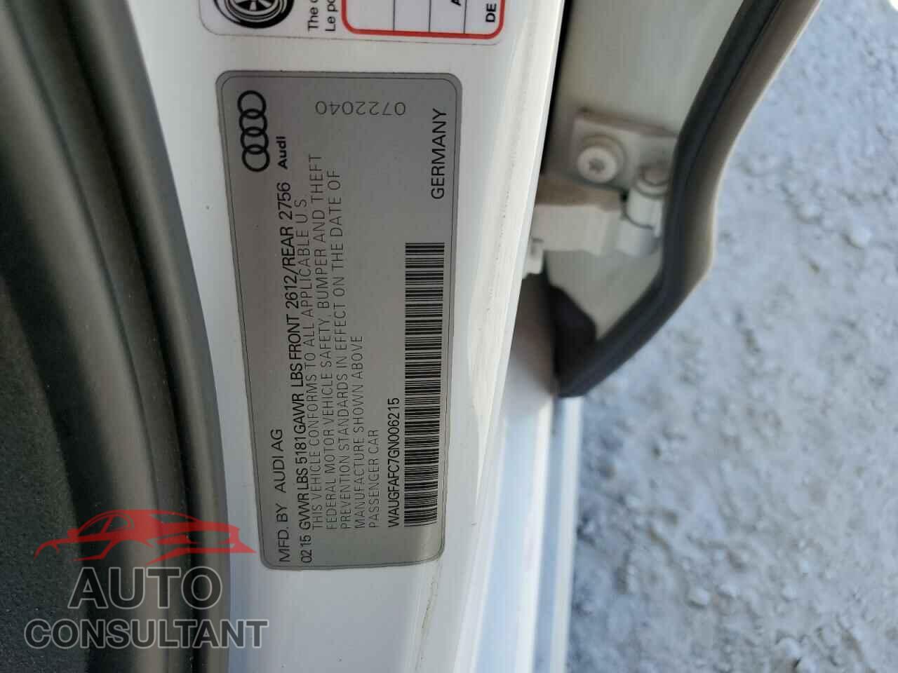 AUDI A6 2016 - WAUGFAFC7GN006215