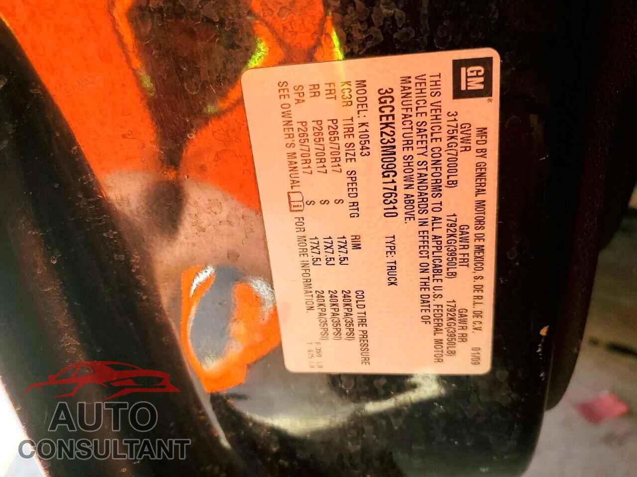 CHEVROLET SILVERADO 2009 - 3GCEK23M09G176310