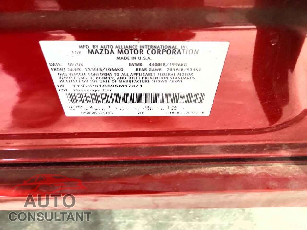 MAZDA 6 2009 - 1YVHP81A595M17371