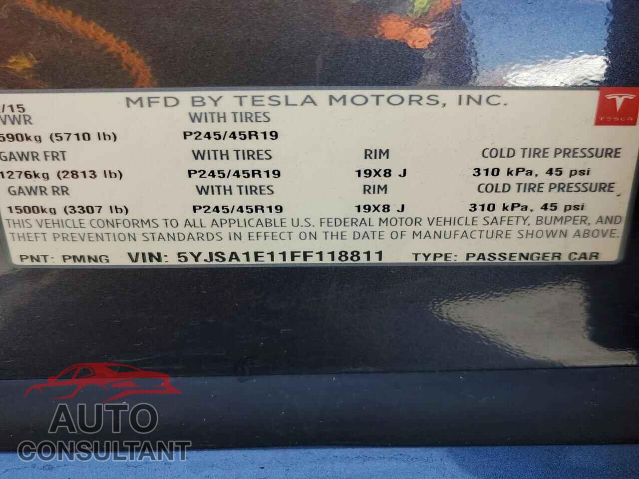 TESLA MODEL S 2015 - 5YJSA1E11FF118811