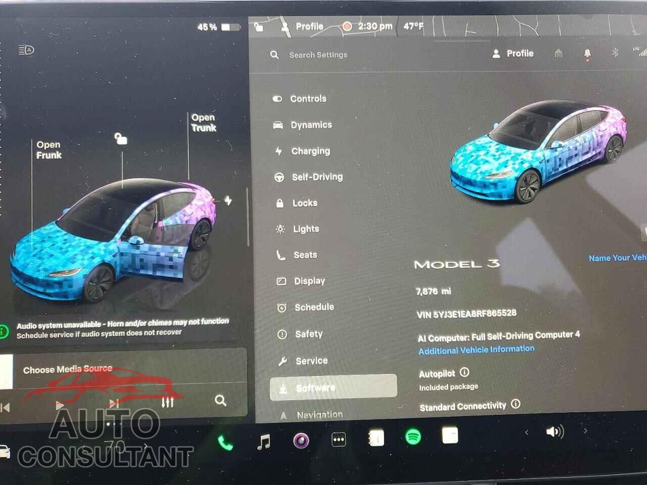 TESLA MODEL 3 2024 - 5YJ3E1EA8RF865528