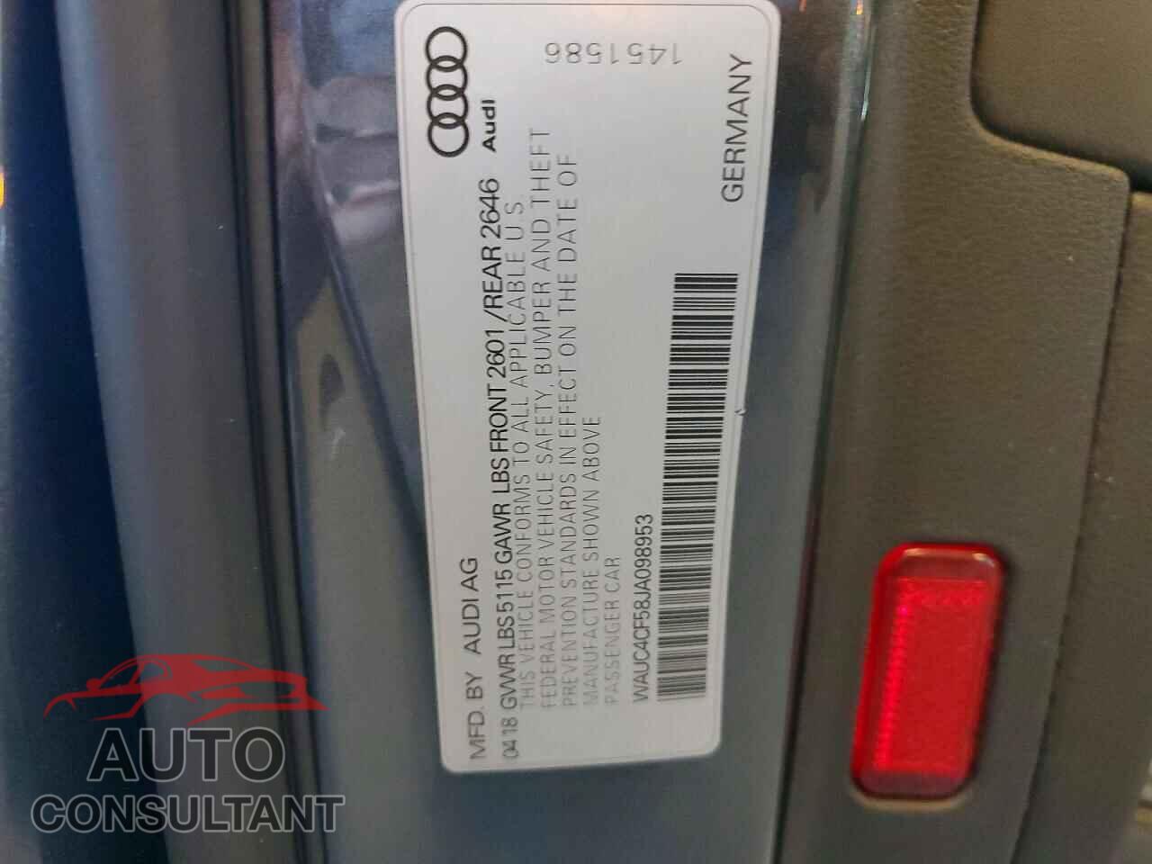 AUDI S5/RS5 2018 - WAUC4CF58JA098953