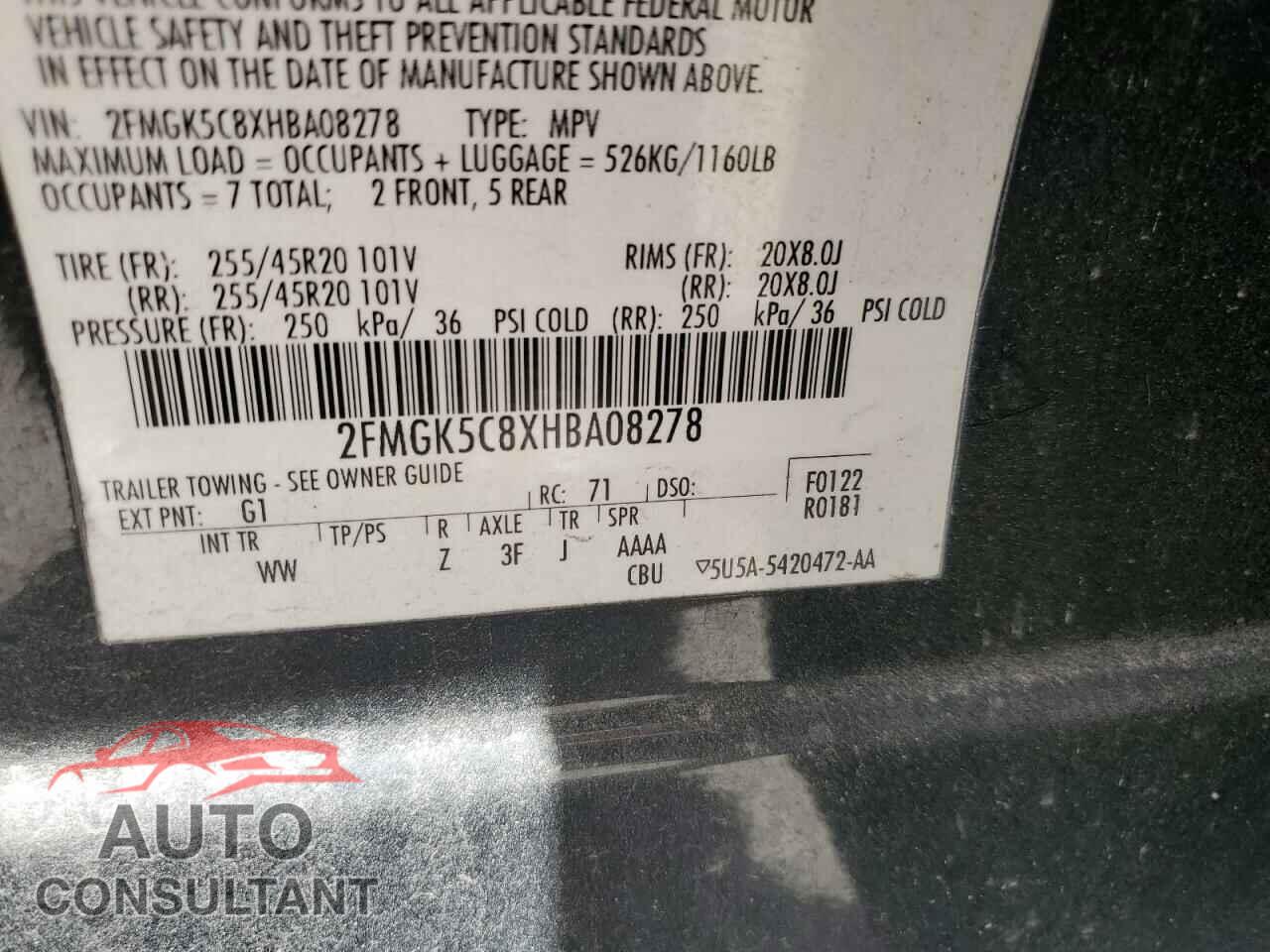 FORD FLEX 2017 - 2FMGK5C8XHBA08278