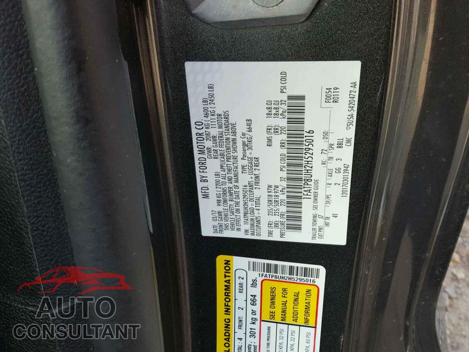 FORD MUSTANG 2017 - 1FATP8UH2H5295016