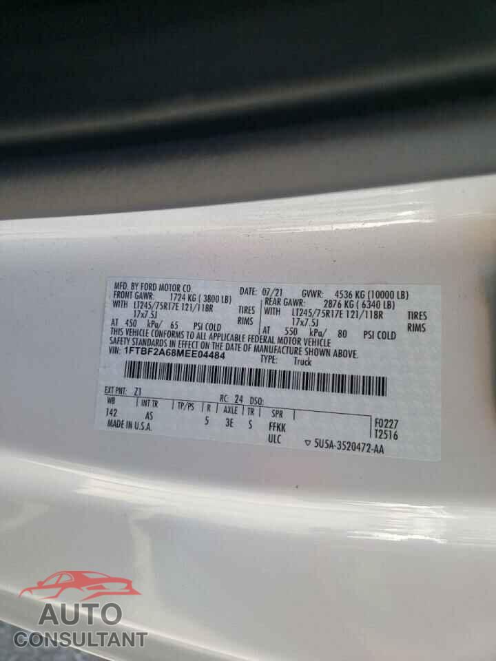 FORD F250 2021 - 1FTBF2A68MEE04484