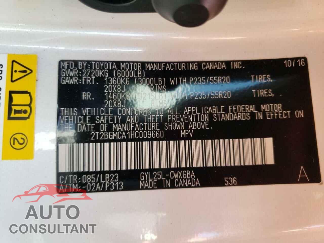 LEXUS RX450 2017 - 2T2BGMCA1HC009660