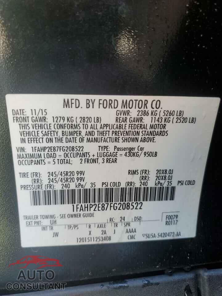 FORD TAURUS 2015 - 1FAHP2E87FG208522