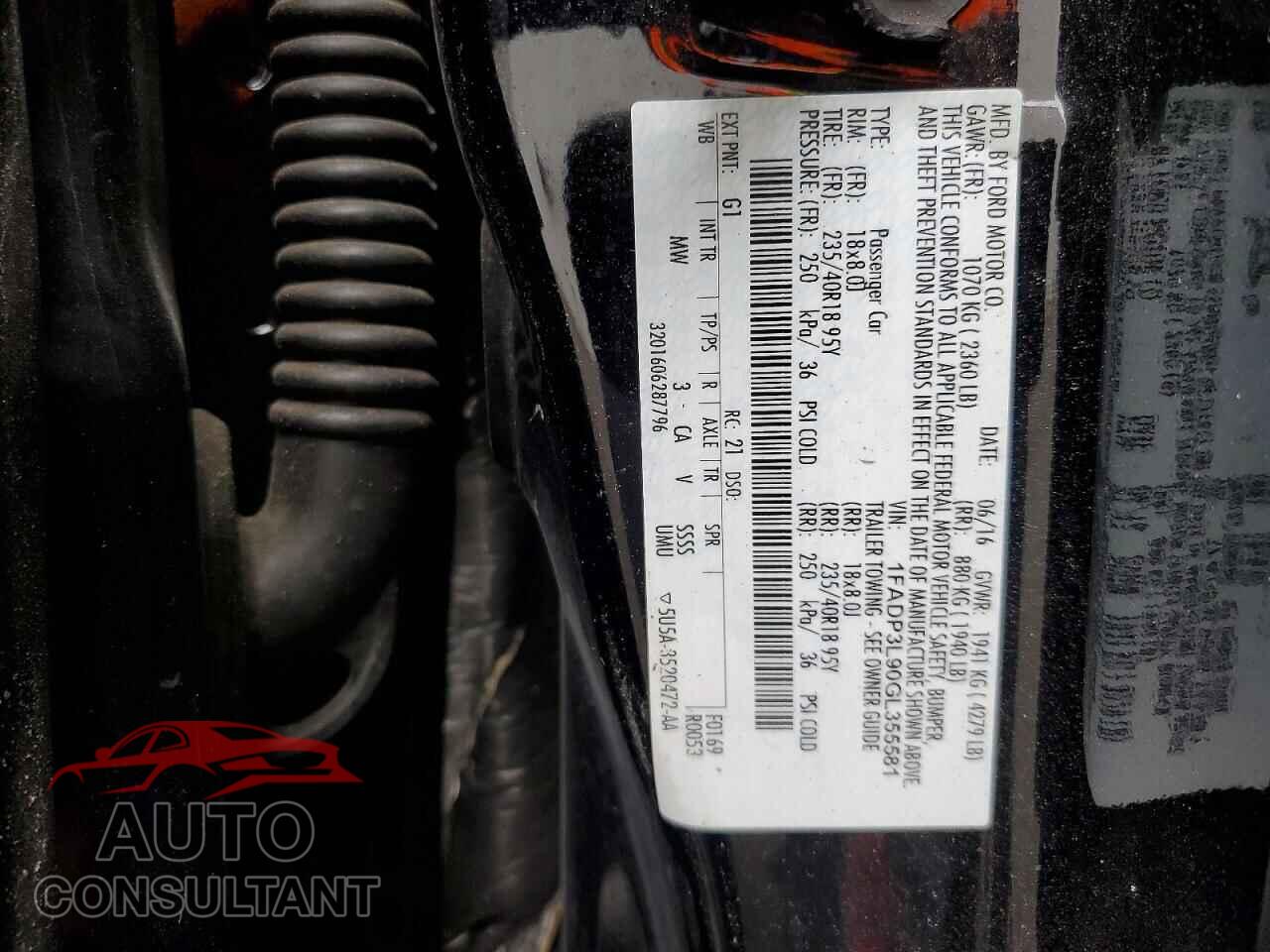 FORD FOCUS 2016 - 1FADP3L90GL355581