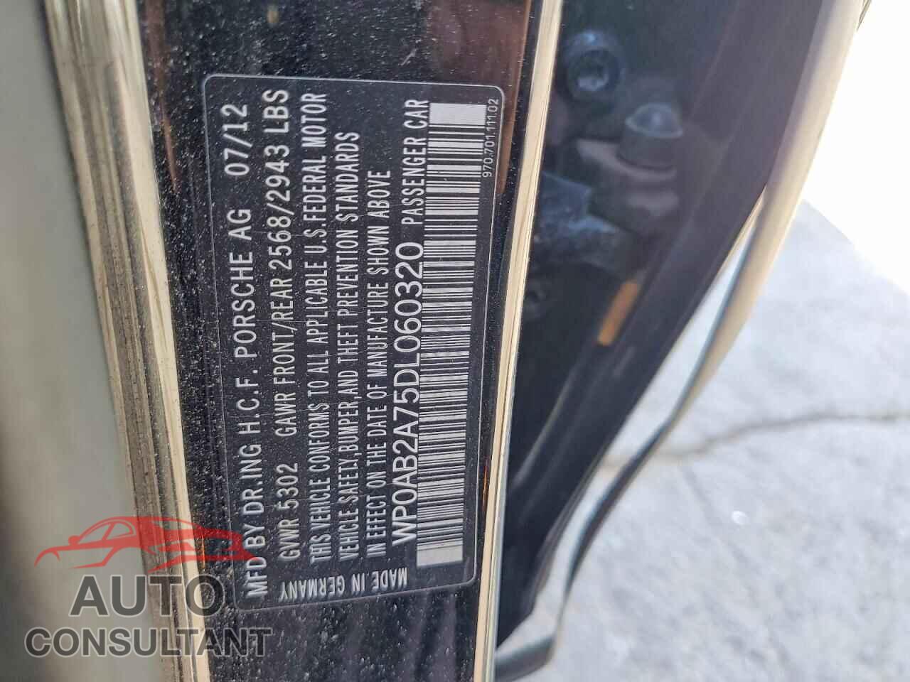 PORSCHE PANAMERA 2013 - WP0AB2A75DL060320