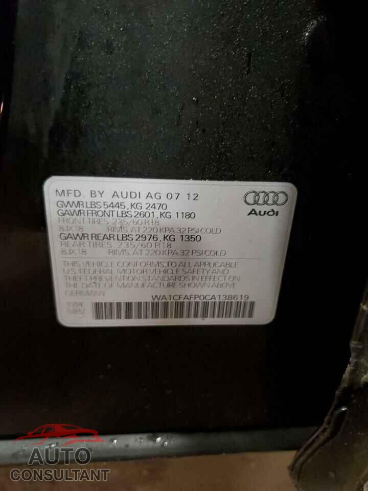 AUDI Q5 2012 - WA1CFAFP0CA138619