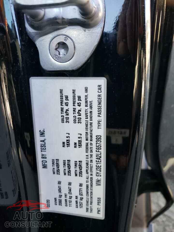 TESLA MODEL 3 2020 - 5YJ3E1EA2LF657393