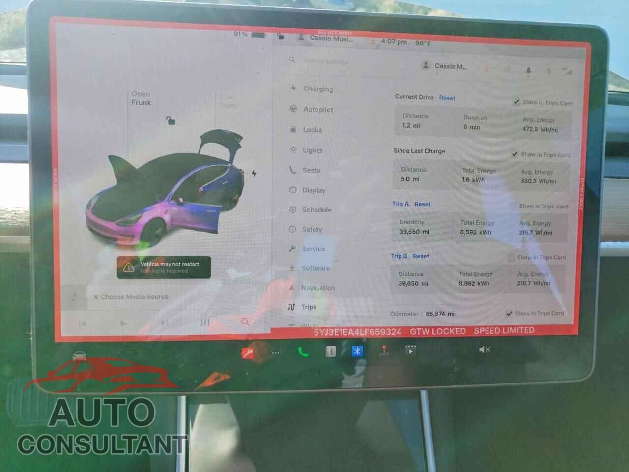 TESLA MODEL 3 2020 - 5YJ3E1EA4LF659324