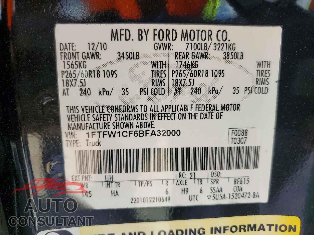 FORD F150 2011 - 1FTFW1CF6BFA32000