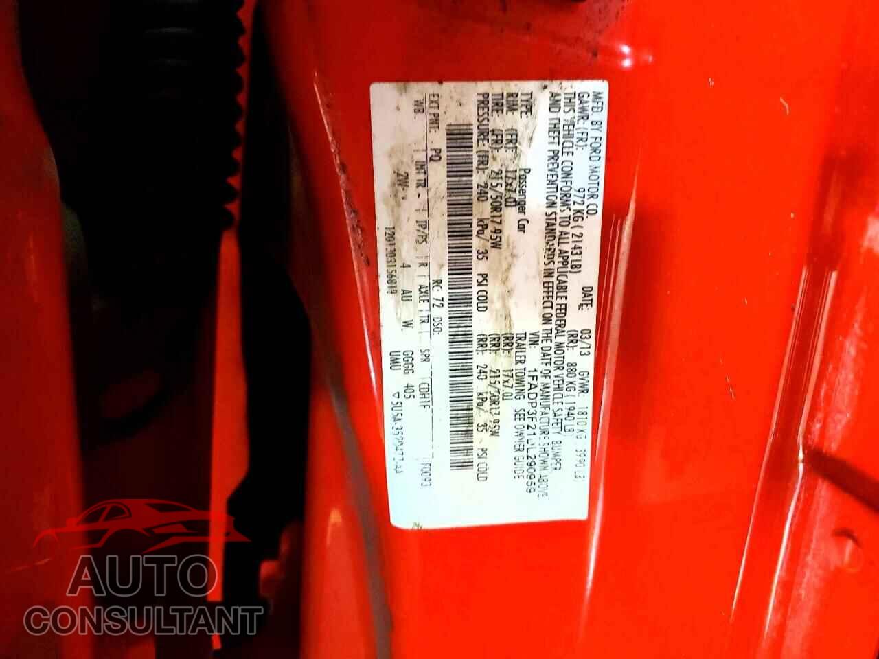FORD FOCUS 2013 - 1FADP3F21DL290959