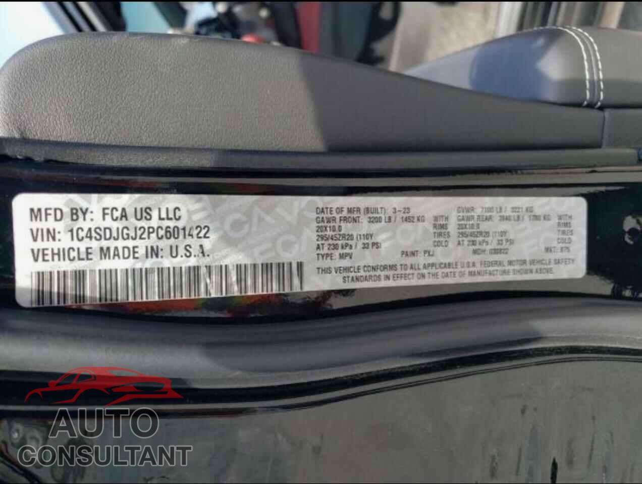DODGE DURANGO 2023 - 1C4SDJGJ2PC601422