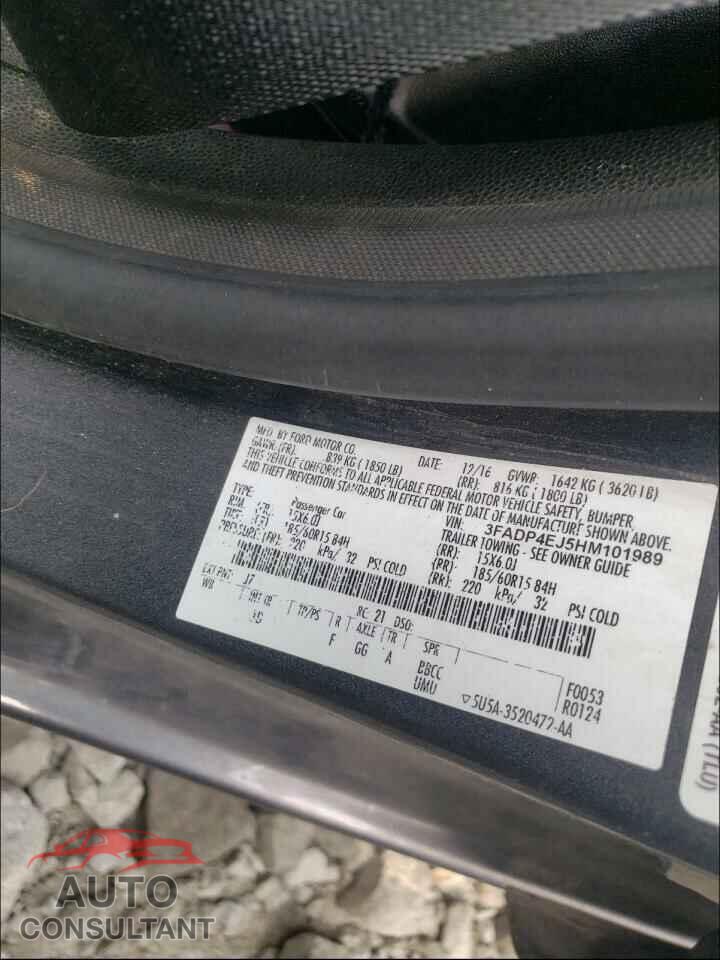 FORD FIESTA 2017 - 3FADP4EJ5HM101989