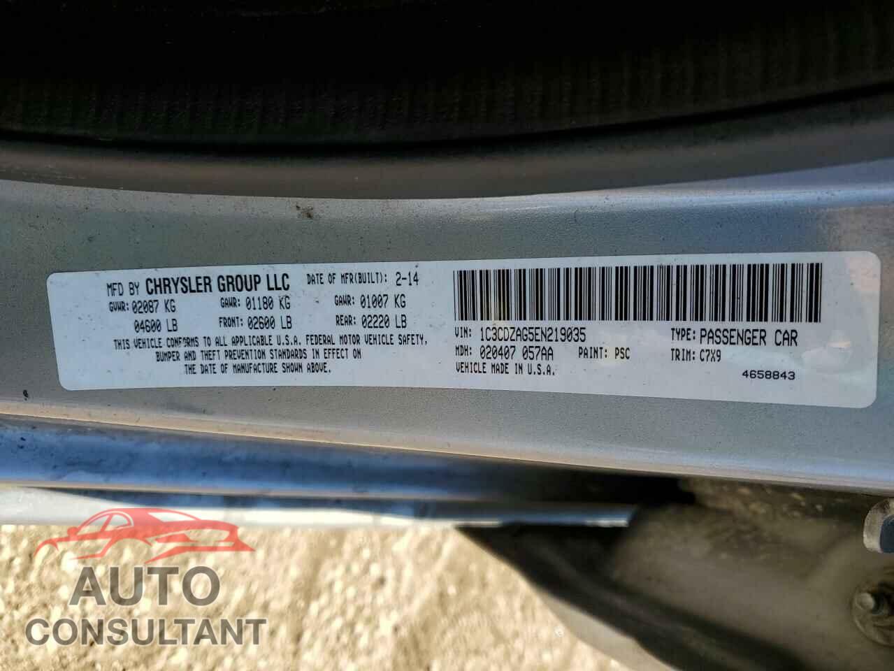 DODGE AVENGER 2014 - 1C3CDZAG5EN219035
