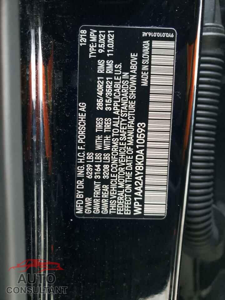 PORSCHE CAYENNE 2019 - WP1AA2AY8KDA10593