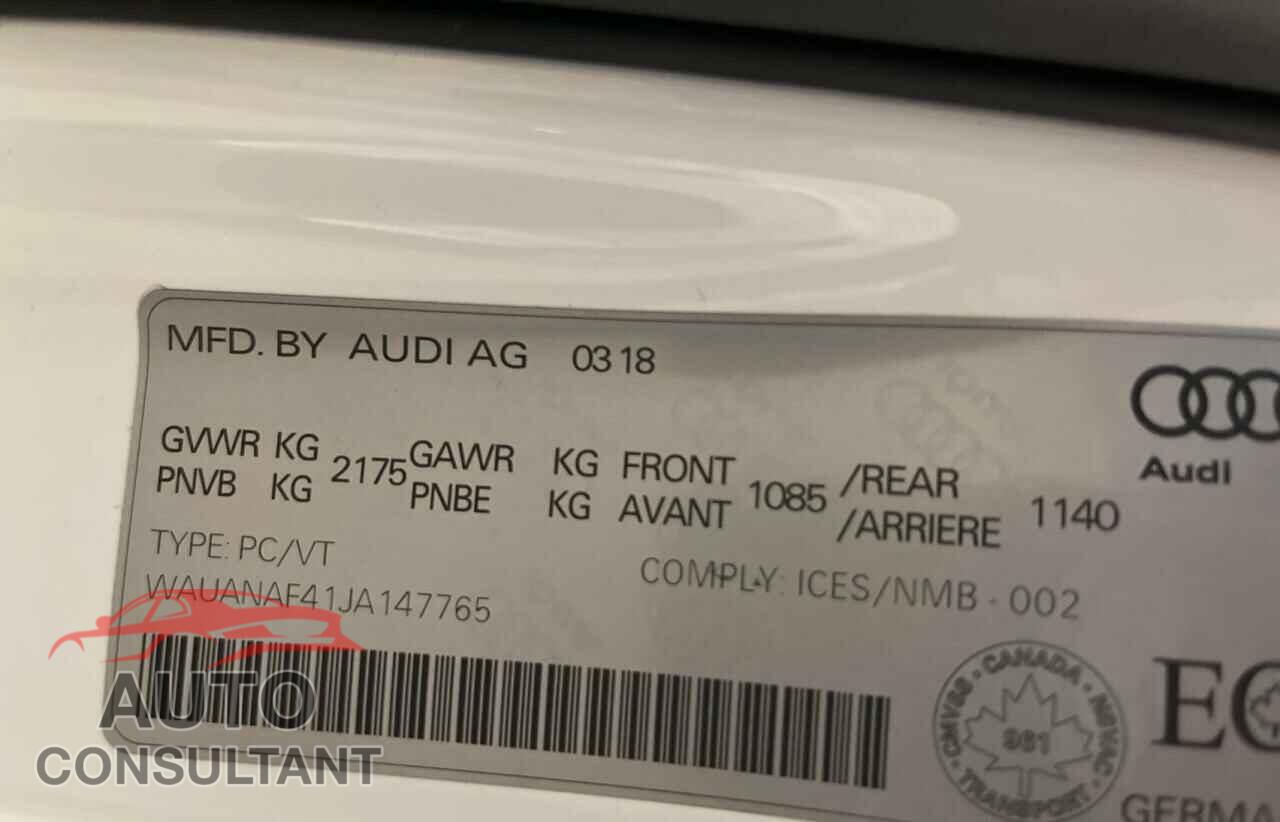 AUDI A4 2018 - WAUANAF41JA147765