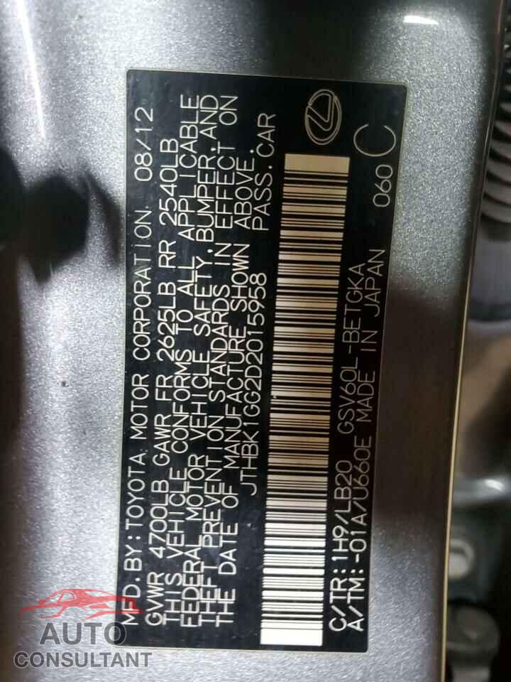 LEXUS ES350 2013 - JTHBK1GG2D2015958