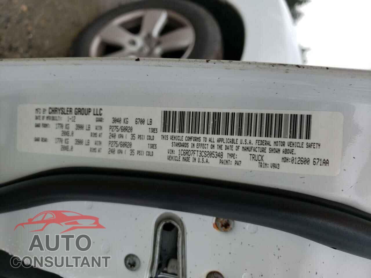 DODGE RAM 1500 2012 - 1C6RD7FT3CS205348
