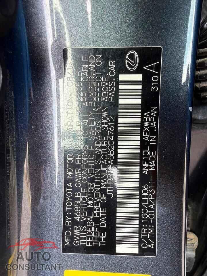 LEXUS HS 2011 - JTHBB1BA5B2047612