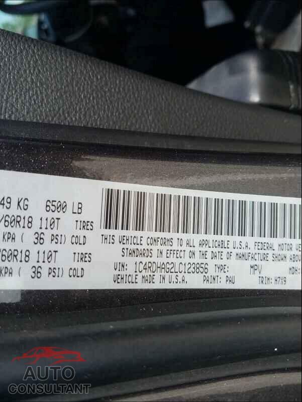 DODGE DURANGO 2020 - 1C4RDHAG2LC123856