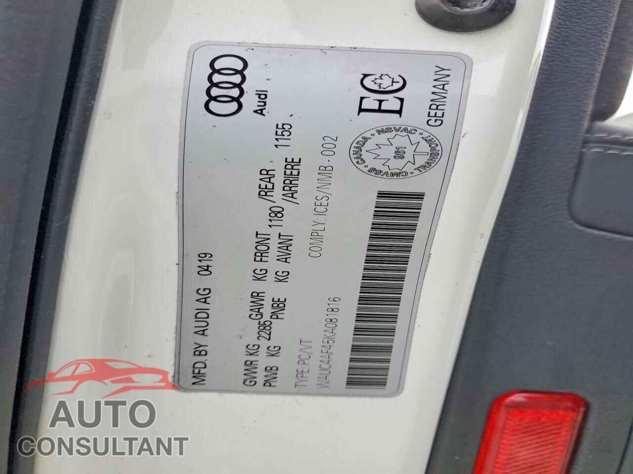 AUDI S4/RS4 2019 - WAUC4AF45KA081816