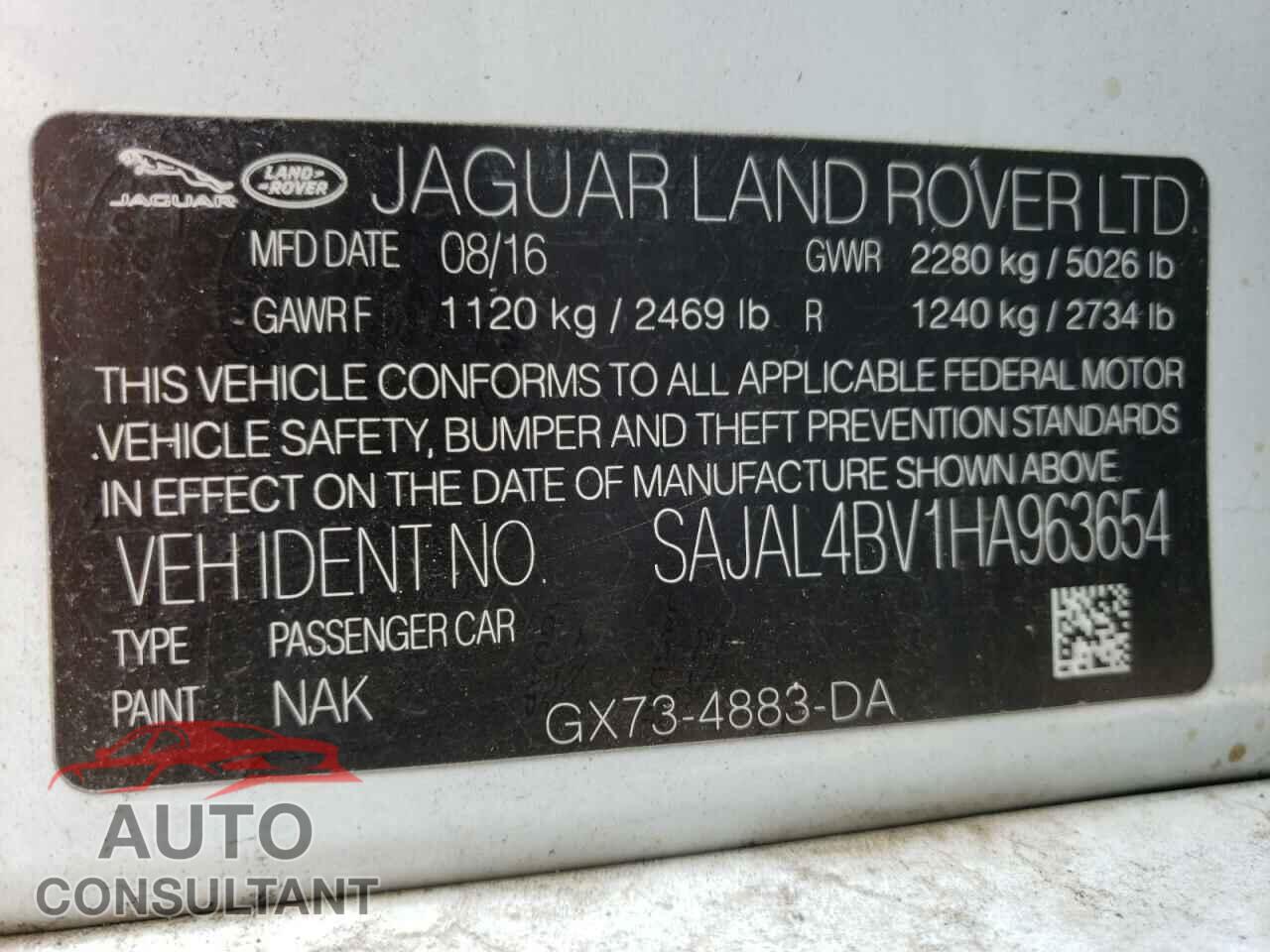 JAGUAR XE 2017 - SAJAL4BV1HA963654