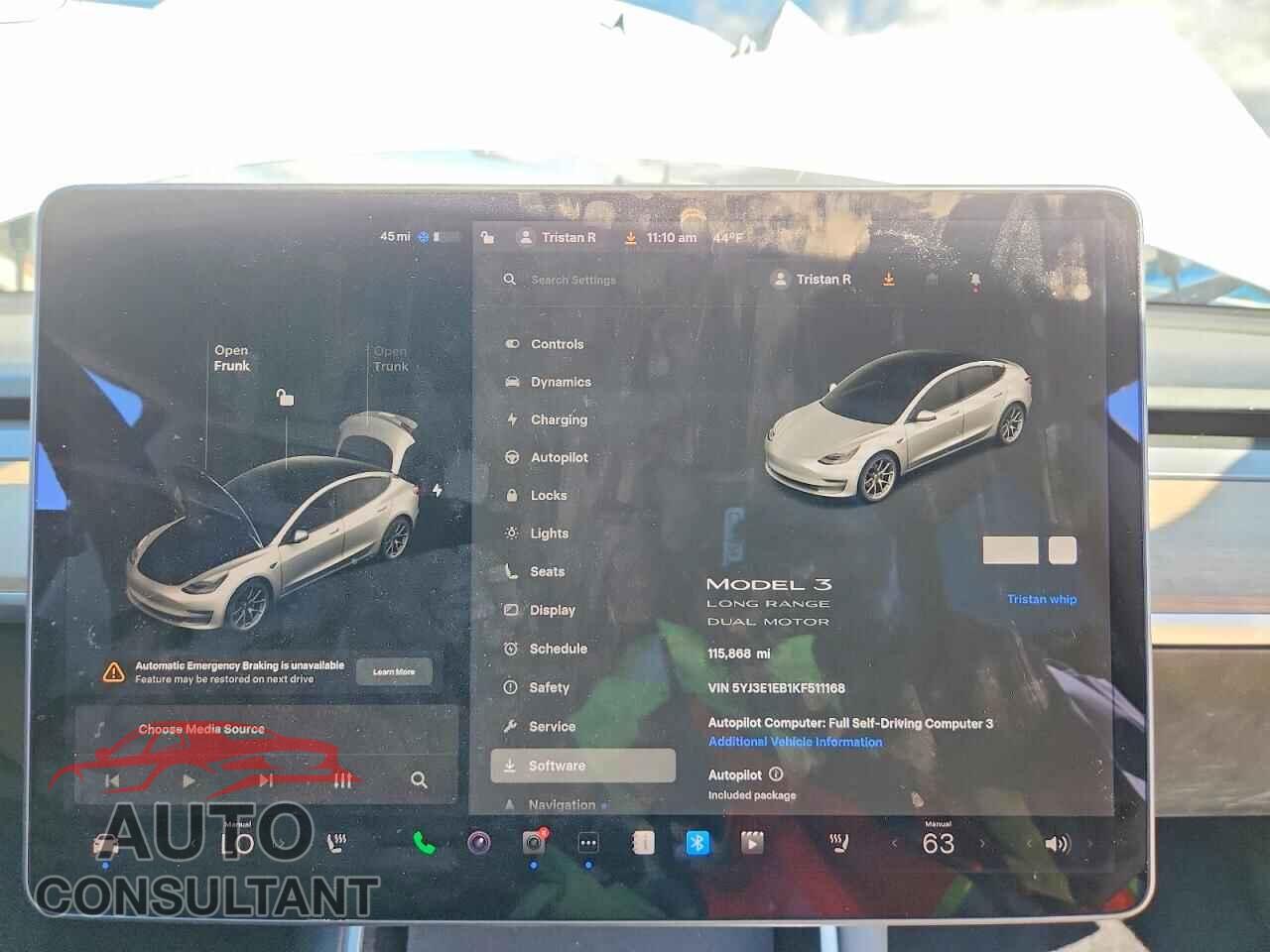 TESLA MODEL 3 2019 - 5YJ3E1EB1KF511168