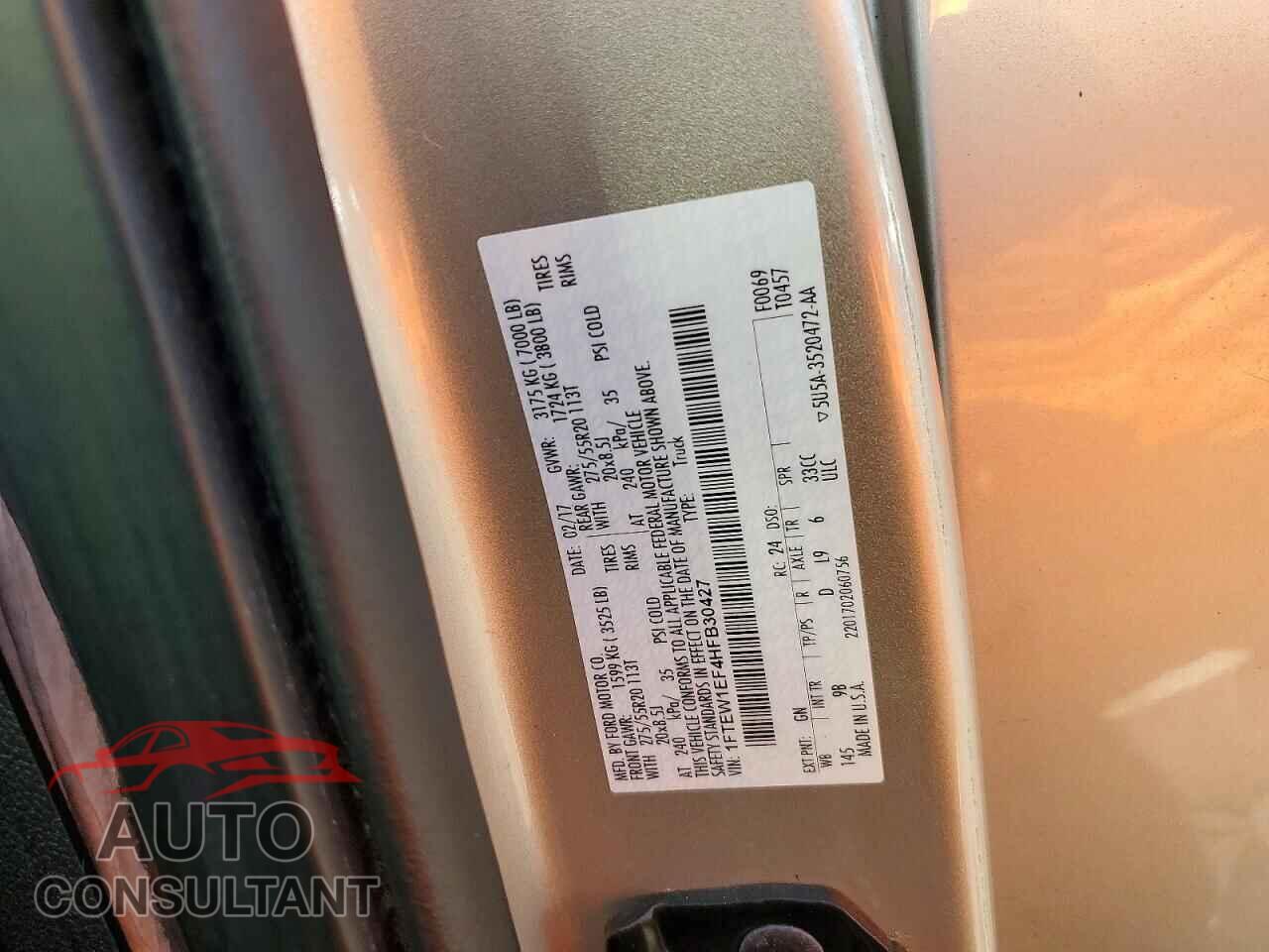 FORD F150 2017 - 1FTEW1EF4HFB30427
