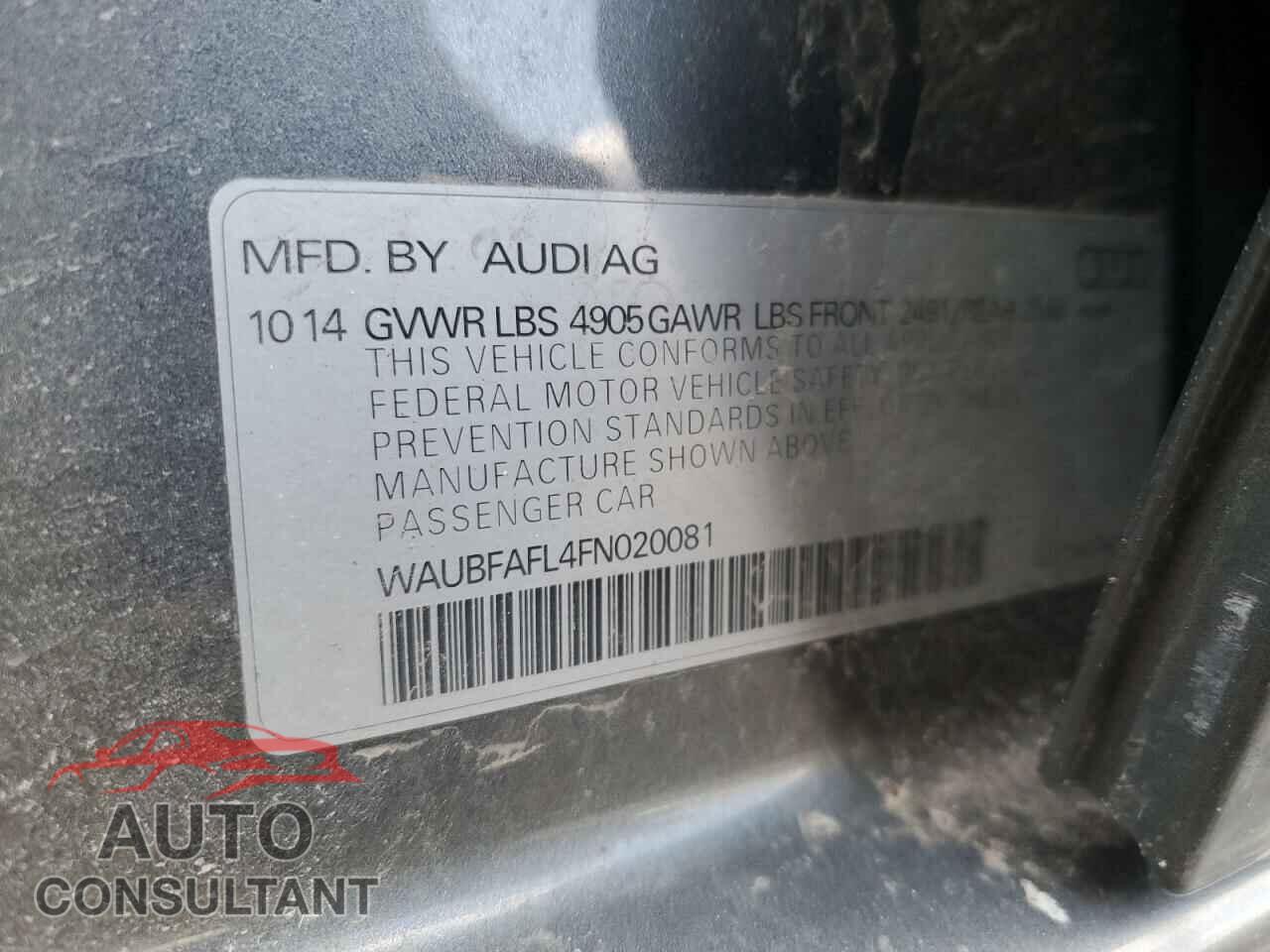 AUDI A4 2015 - WAUBFAFL4FN020081