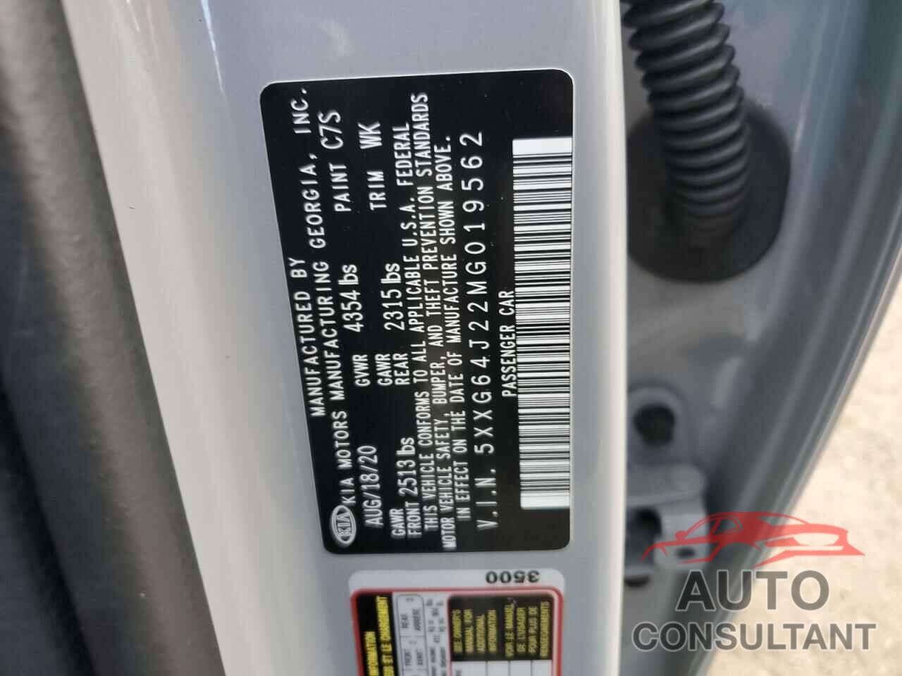 KIA K5 2021 - 5XXG64J22MG019562