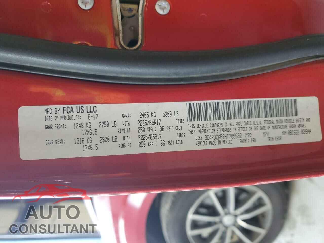 DODGE JOURNEY 2017 - 3C4PDCAB0HT709692
