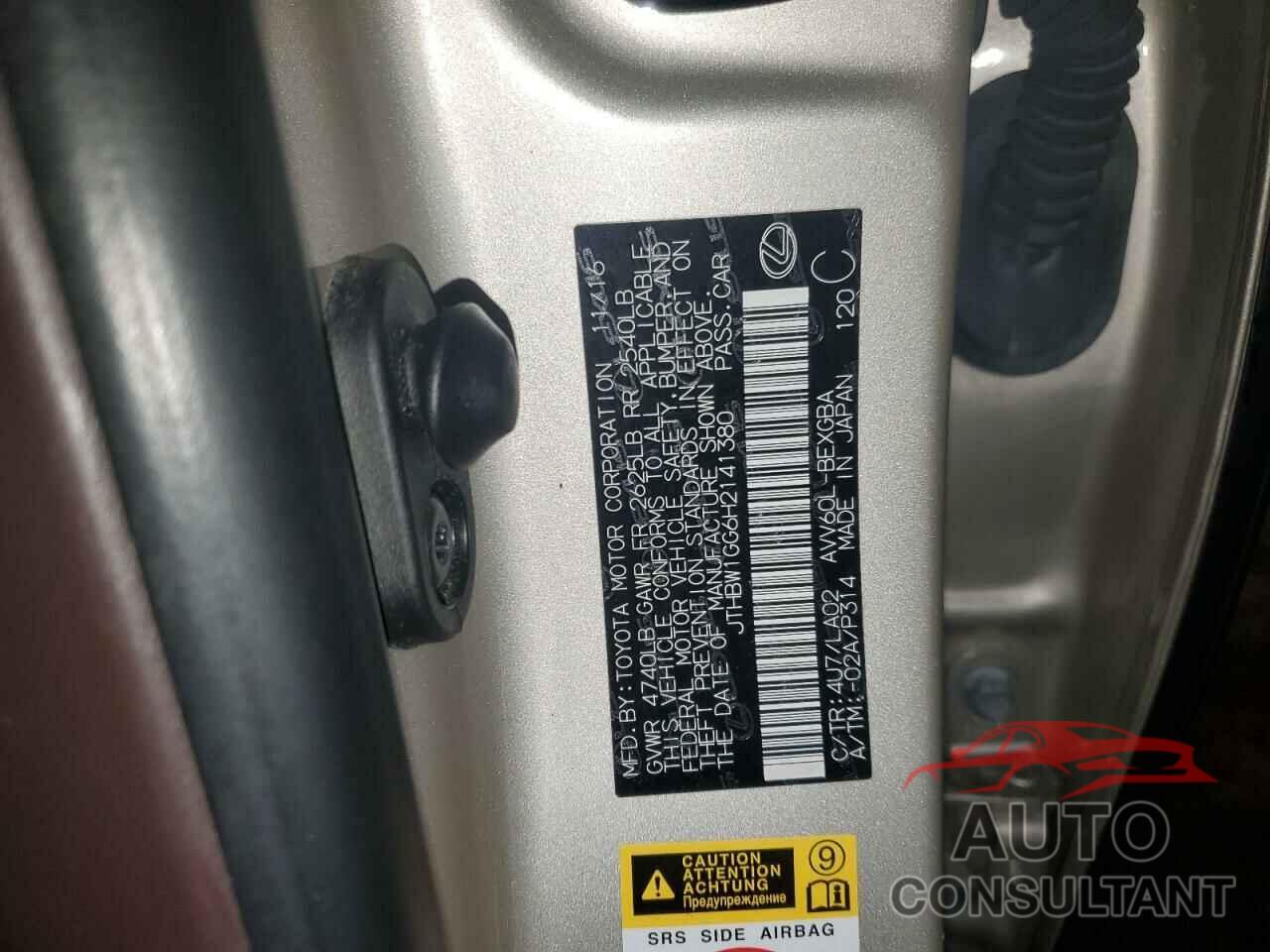 LEXUS ES300 2017 - JTHBW1GG6H2141380