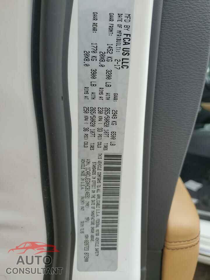 DODGE DURANGO 2017 - 1C4RDJEGXHC814691