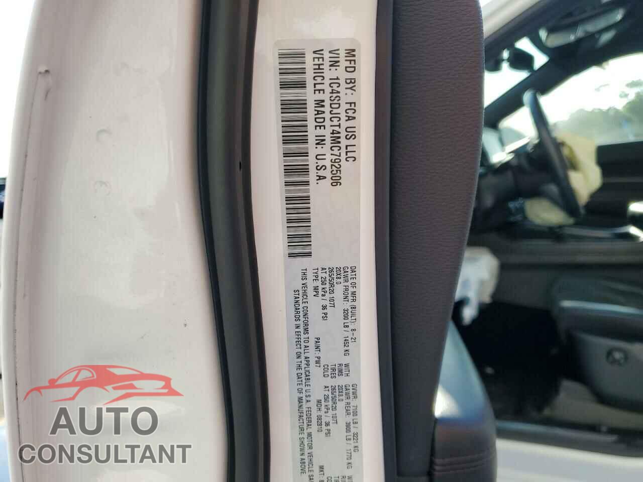 DODGE DURANGO 2021 - 1C4SDJCT4MC792506