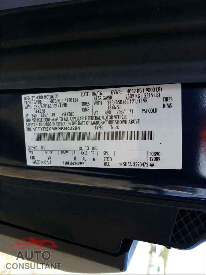 FORD TRANSIT CO 2016 - 1FTYR2XM5GKB43294