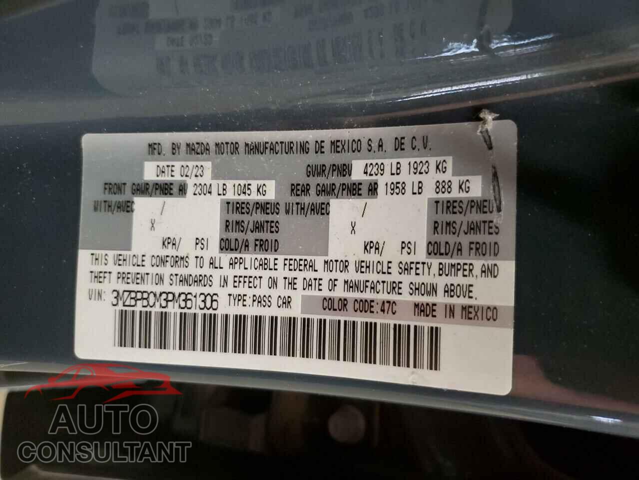 MAZDA 3 2023 - 3MZBPBCM3PM361306
