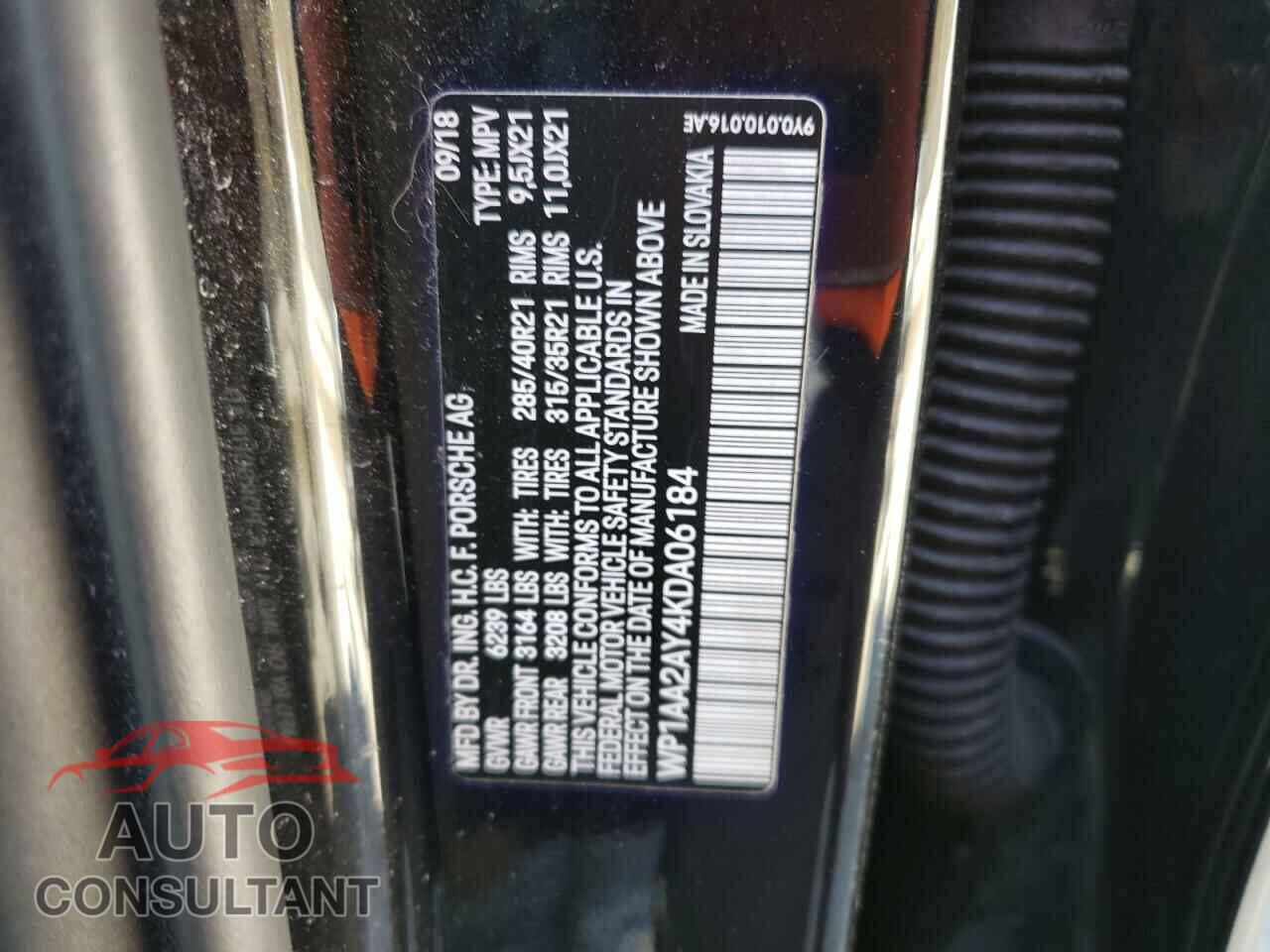 PORSCHE CAYENNE 2019 - WP1AA2AY4KDA06184