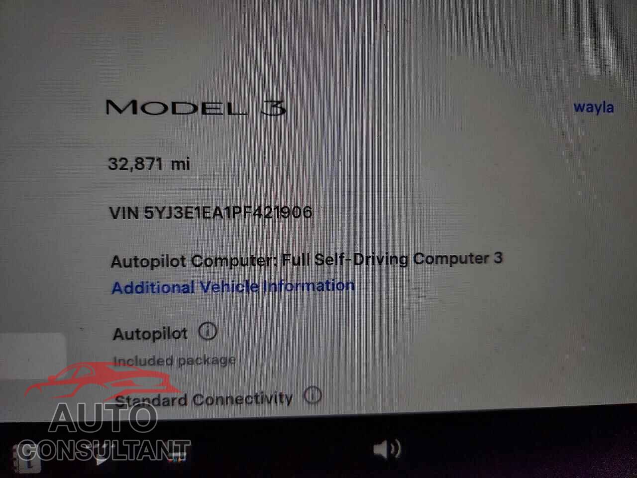 TESLA MODEL 3 2023 - 5YJ3E1EA1PF421906