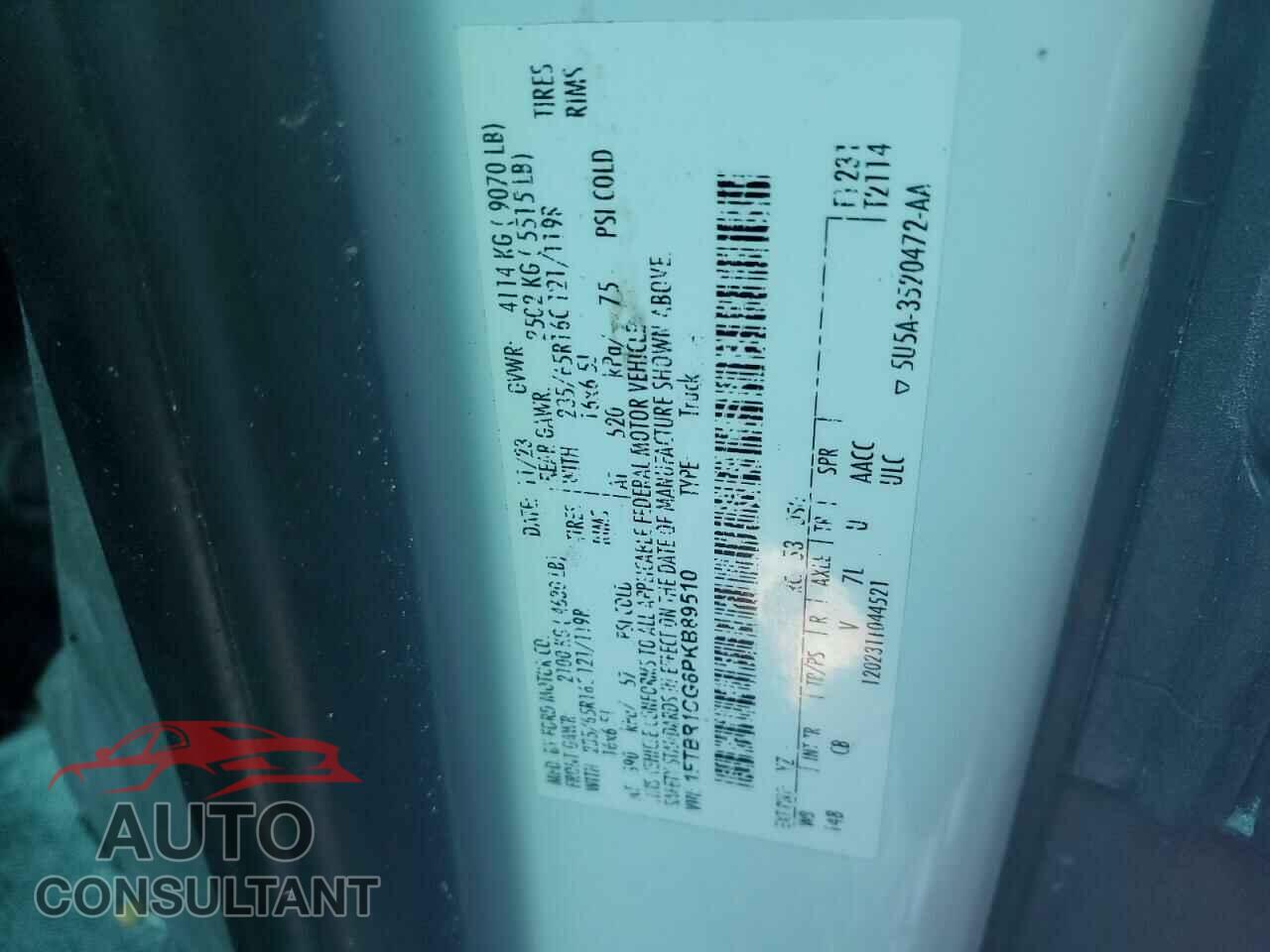 FORD TRANSIT 2023 - 1FTBR1CG6PKB89510