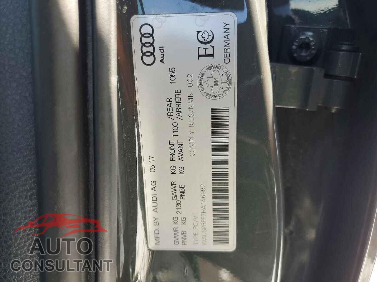 AUDI A3 2017 - WAUSPBFF7HA146992