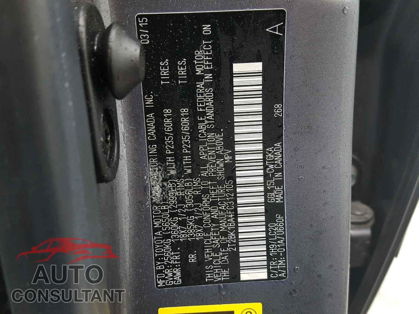 LEXUS RX 350 2015 - 2T2BK1BA4FC312105