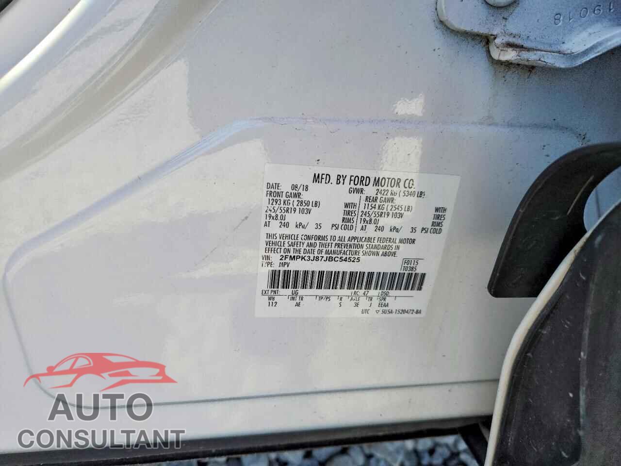 FORD EDGE 2018 - 2FMPK3J87JBC54525