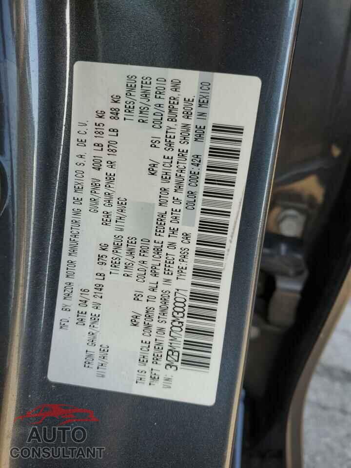 MAZDA 3 2016 - 3MZBM1M70GM300071