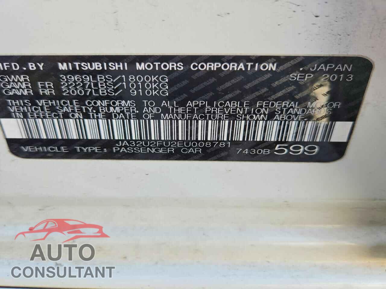 MITSUBISHI LANCER 2014 - JA32U2FU2EU008781