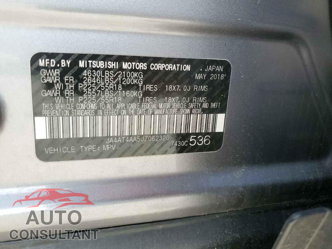 MITSUBISHI ECLIPSE 2018 - JA4AT4AA5JZ062320