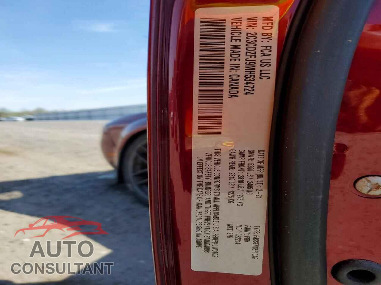 DODGE CHALLENGER 2021 - 2C3CDZFJ9MH534724
