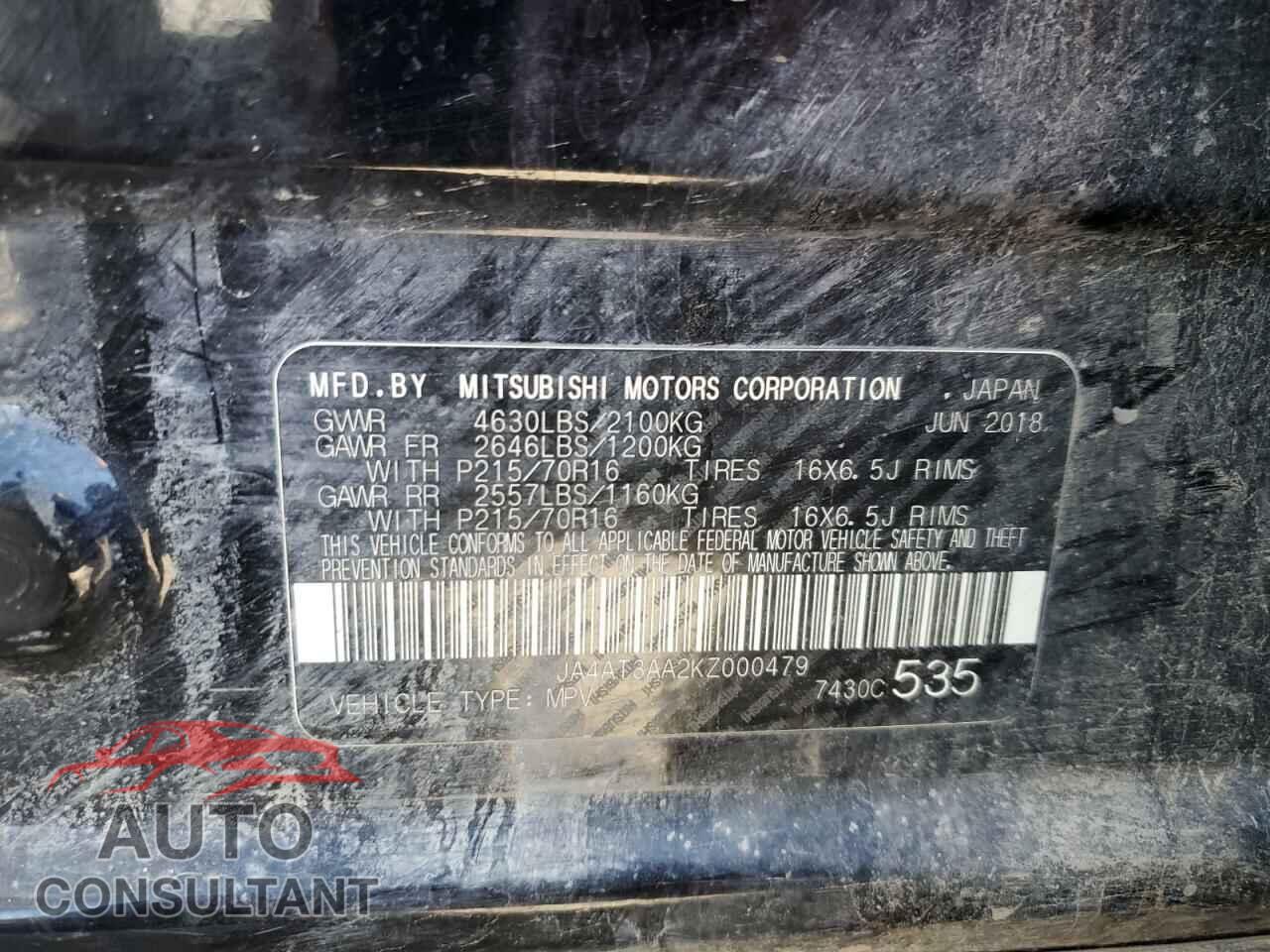 MITSUBISHI ECLIPSE 2019 - JA4AT3AA2KZ000479